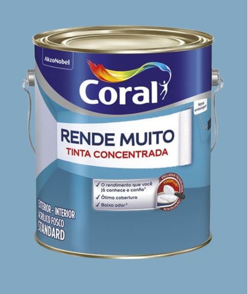 Tinta Standard Acrílica Fosco Rende Muito Azul dos Andes 3,2L Coral