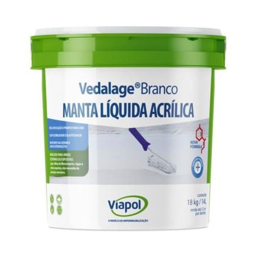 Manta Líquida Acrílica Impermeabilizante Vedalage Branca 14L Viapol