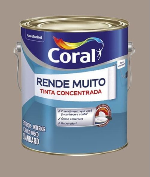 Tinta Standard Acrílica Fosco Rende Muito Mad. Acinzentada 3,2L Coral