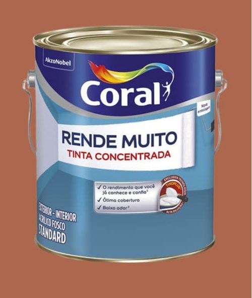 Tinta Standard Acrílica Fosco Rende Muito Pote de Argila 3,2L Coral