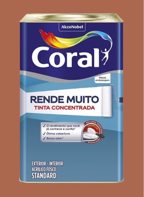 Tinta Standard Acrílica Fosco Rende Muito Pote de Argila 16L Coral