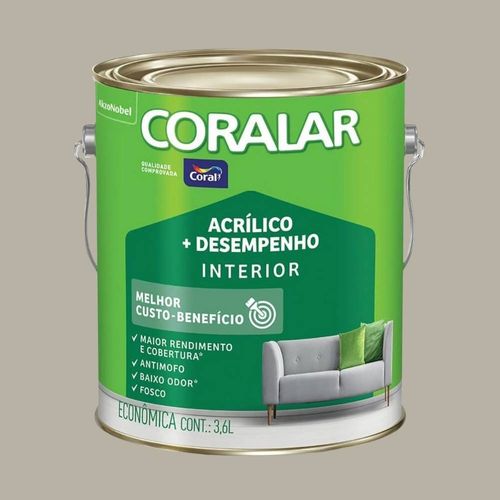 Tinta Econômica Acrílica Fosco + Desempenho Dia Nublado 3,6L Coralar