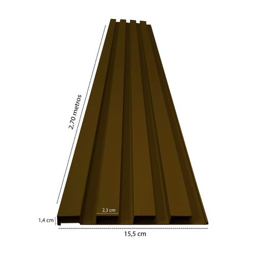 Painel Ripado PVC Marrom Pacote com 6 Peças 15cmx2,70m
