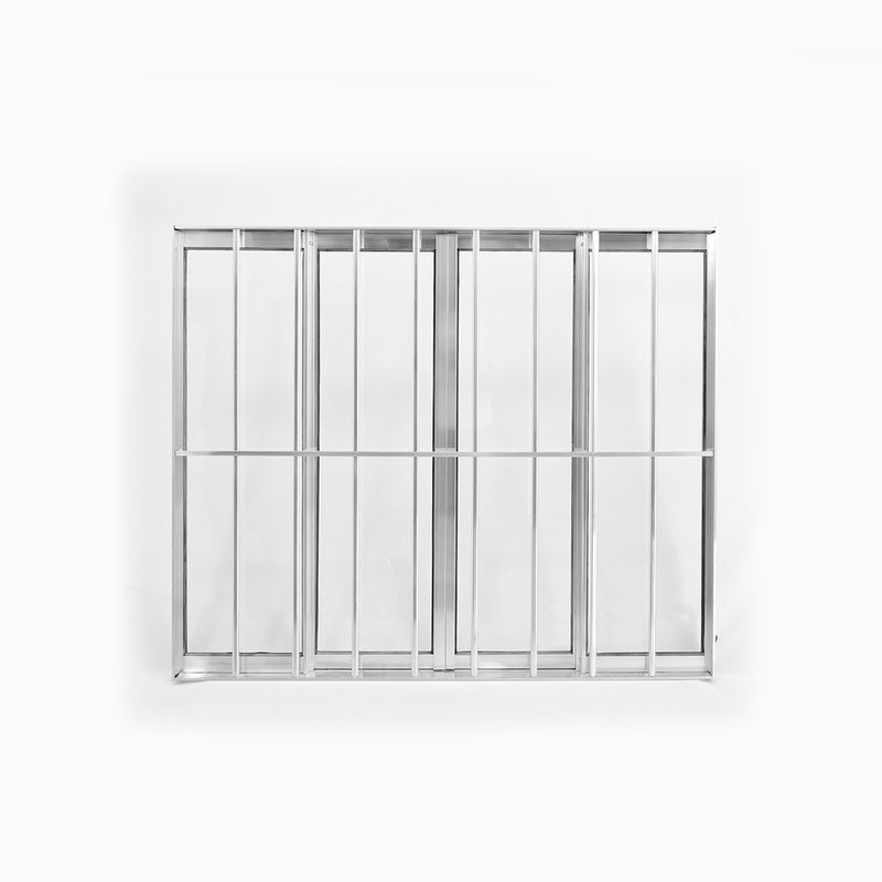Janela-de-Correr-4-Folhas-com-Grade-Aluminio-Brilhante-100x200cm