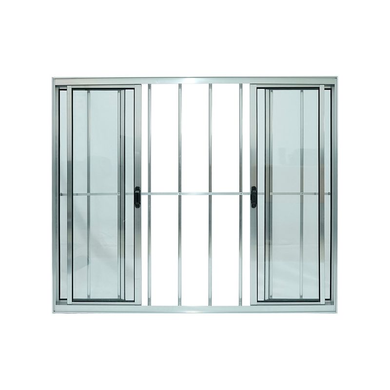Janela-de-Correr-4-Folhas-com-Grade-Aluminio-Brilhante-100x200cm