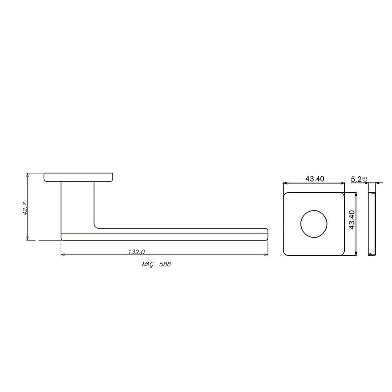 Fechadura-Externa-Roseta-Quadrada-Flat-55mm-Preto