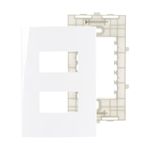 Placa-2-Postos-4x2-com-Suporte-Branca-Sleek