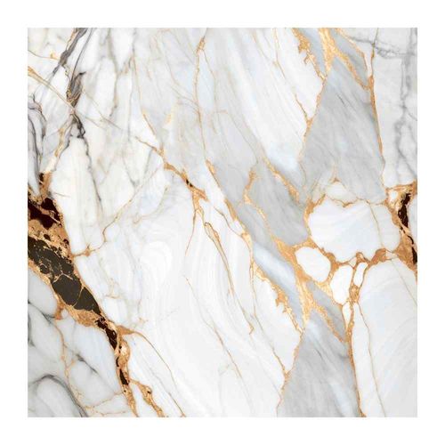 Piso Damasco Borda Reta Polido Branco 82x82cm 2,70m2