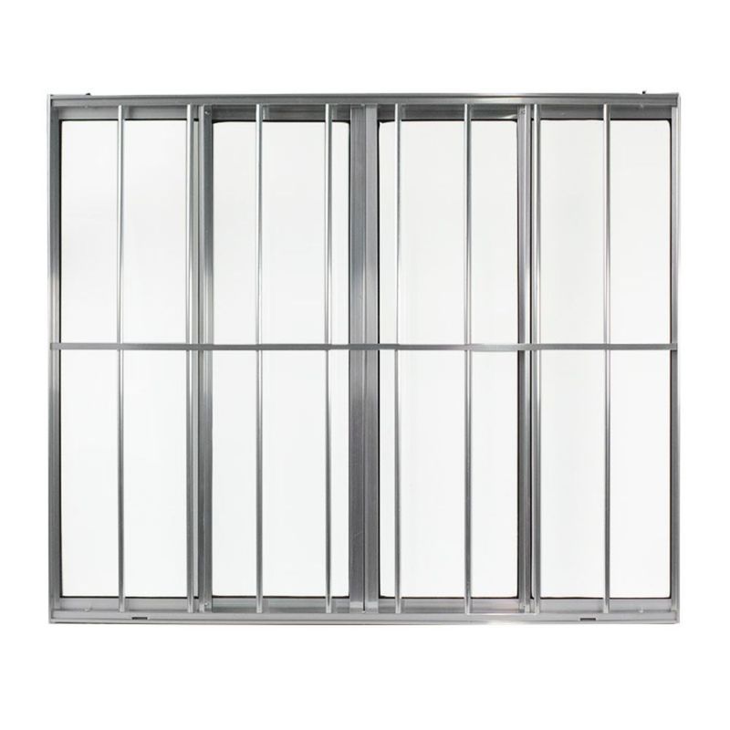 Janela-de-Correr-4-Folhas-com-Grade-Aluminio-Brilhante-120x150cm