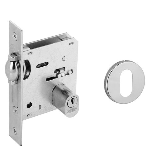 Fechadura Externa Trinco Rolete e Lingueta Blister 45mm Inox Polido