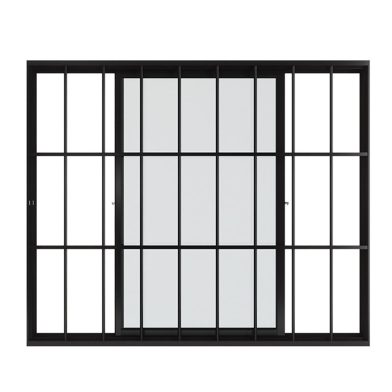 Janela-de-Correr-2-Folhas-com-Grade-Aluminio-Preto-100x120cm