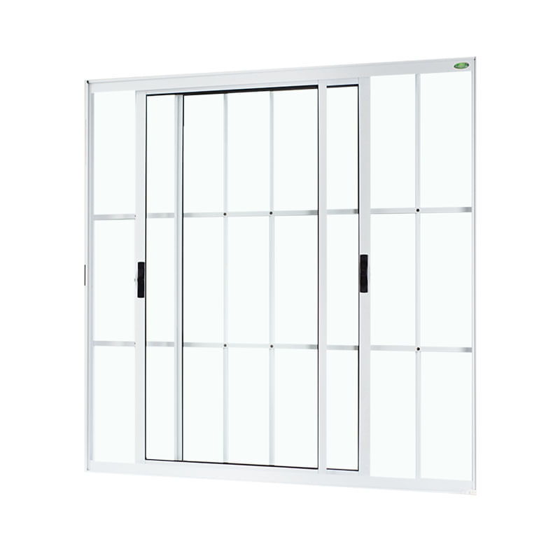 Janela-de-Correr-2-Folhas-com-Grade-Aluminio-Branco-100x100cm