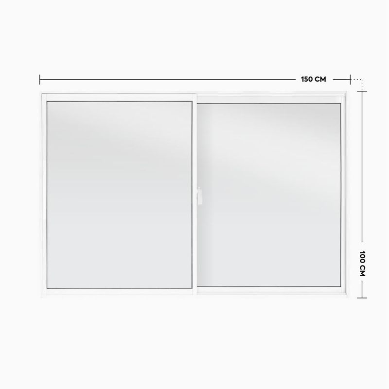 Janela-de-Correr-2-Folhas-sem-Grade-Aluminio-Branco-100x150cm