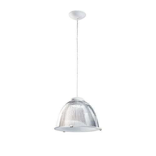 Pendente Prismático 12" Poliestireno Transparente para 1 Lâmpada E27
