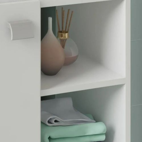Kit Gabinete para Banheiro Lotus Branco 55cm