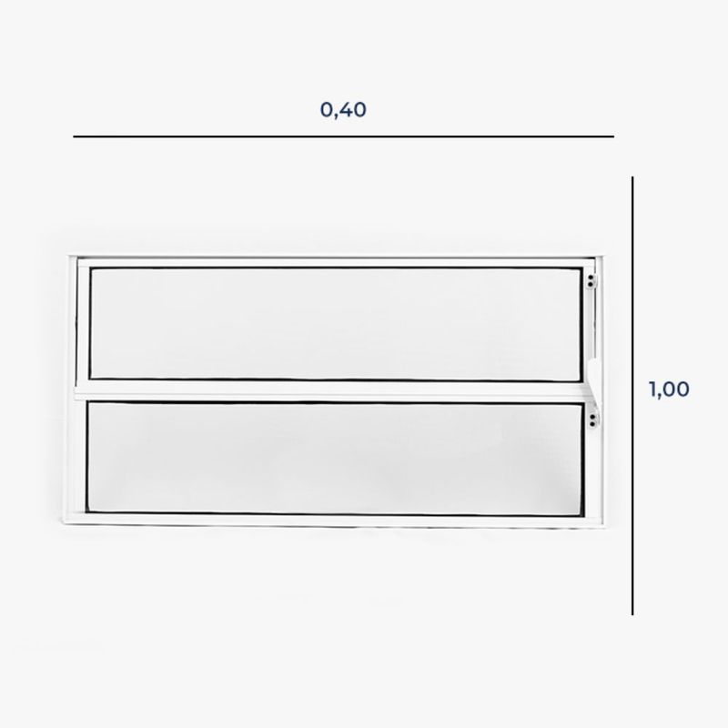 Janela-Basculante-Vidro-Boreal-Aluminio-Brilhante-40x80cm