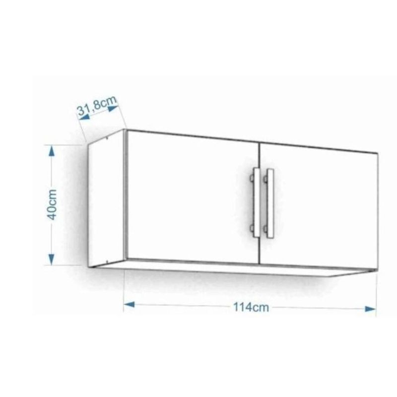 Armario-Aereo-para-Cozinha-Flex-114x40x32cm-MDF-Amendoa-Off-White