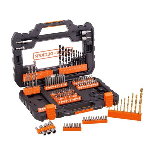 Jogo de Pontas e Brocas com 104 peças + Maleta Black+Decker