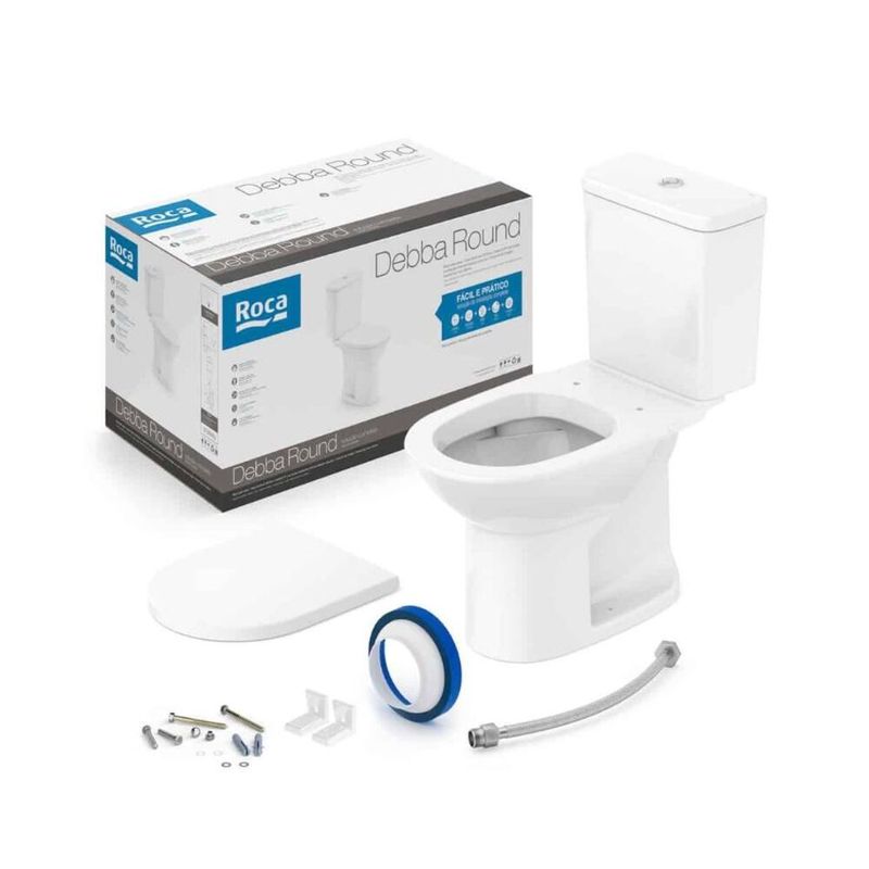 Kit-Vaso-Sanitario-com-Caixa-Acoplada-Debba-Round-3-6L-Branco-Roca