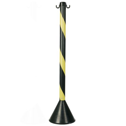 Pedestal para Corrente 90cm Pvc Preto e Amarelo