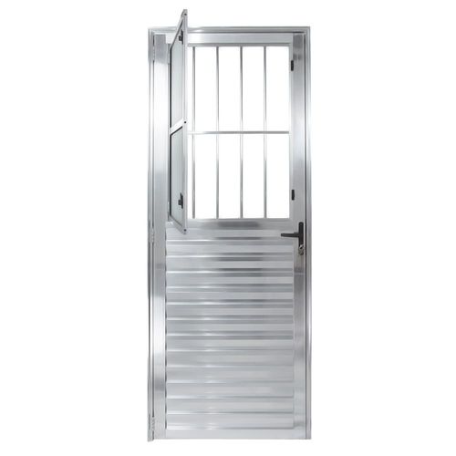 Porta Postigo Vidro Boreal Alumínio Brilhante Direito 210x80cm