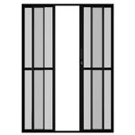 Porta-de-Correr-4-Folhas-Vidro-Liso-Aluminio-Preto-210x200cm