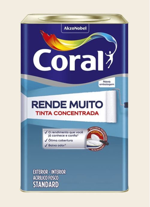 Tinta Standard Acrílica Fosco Rende Muito Branco 18L Coral