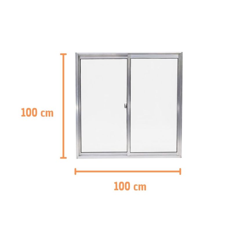 Janela-de-Correr-2-Folhas-sem-Grade-Aluminio-Brilhante-100x100cm