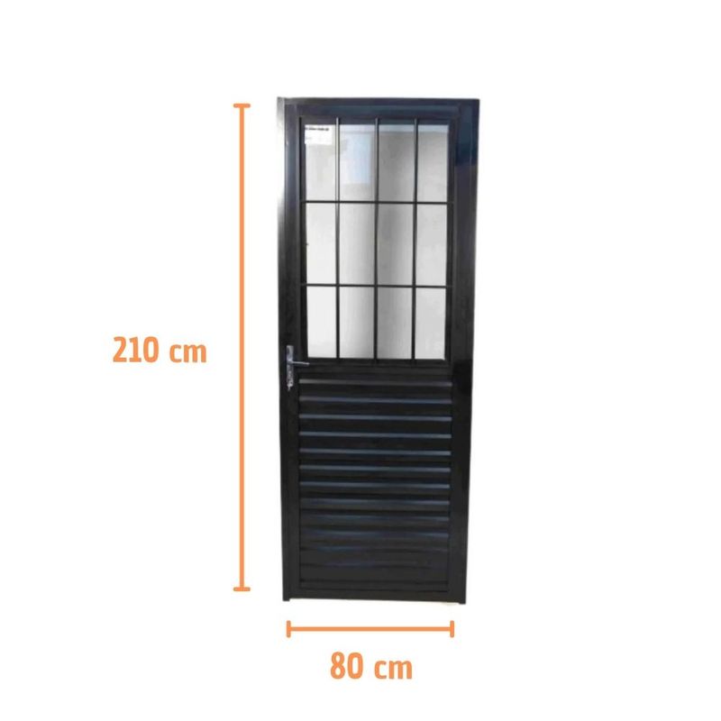 Porta-Postigo-Vidro-Liso-Aluminio-Preto-Direito-210x80cm