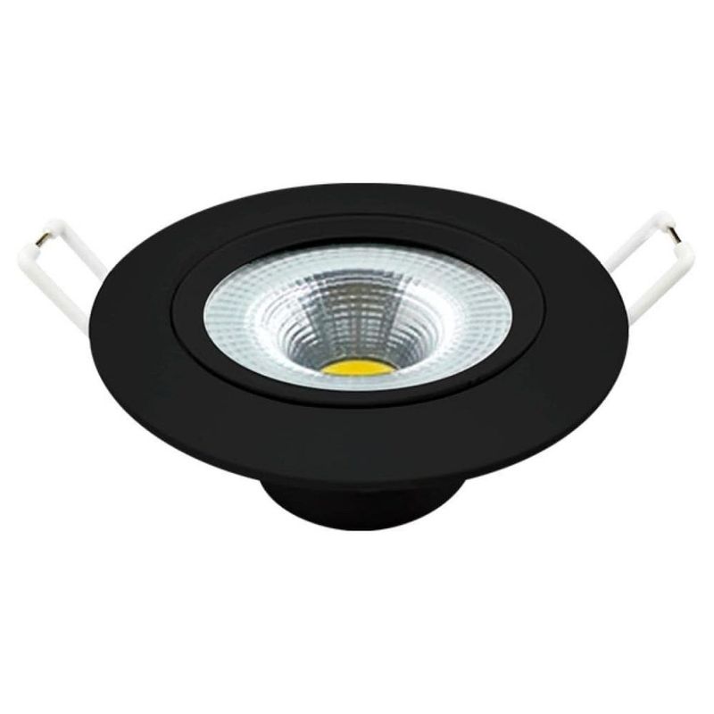 Spot-de-LED-Supimpa-Embutir-Redondo-Preto-5W-450-Lumens-Luz-Amarela