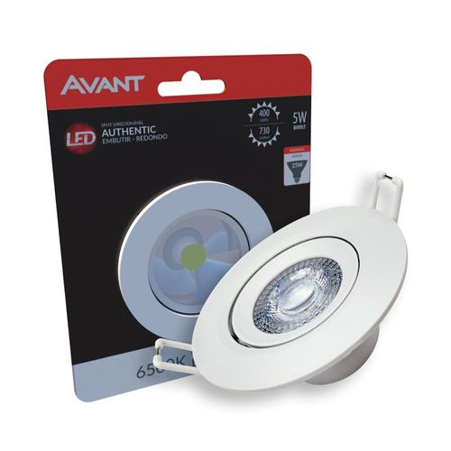 Spot de LED Supimpa Embutir Redondo Branco 5W 400 Lúmens Luz Branca