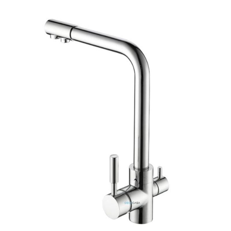 Monocomando-para-Cozinha-Mesa-Bica-Alta-Cromado-Luxo-com-Saida-Filtro