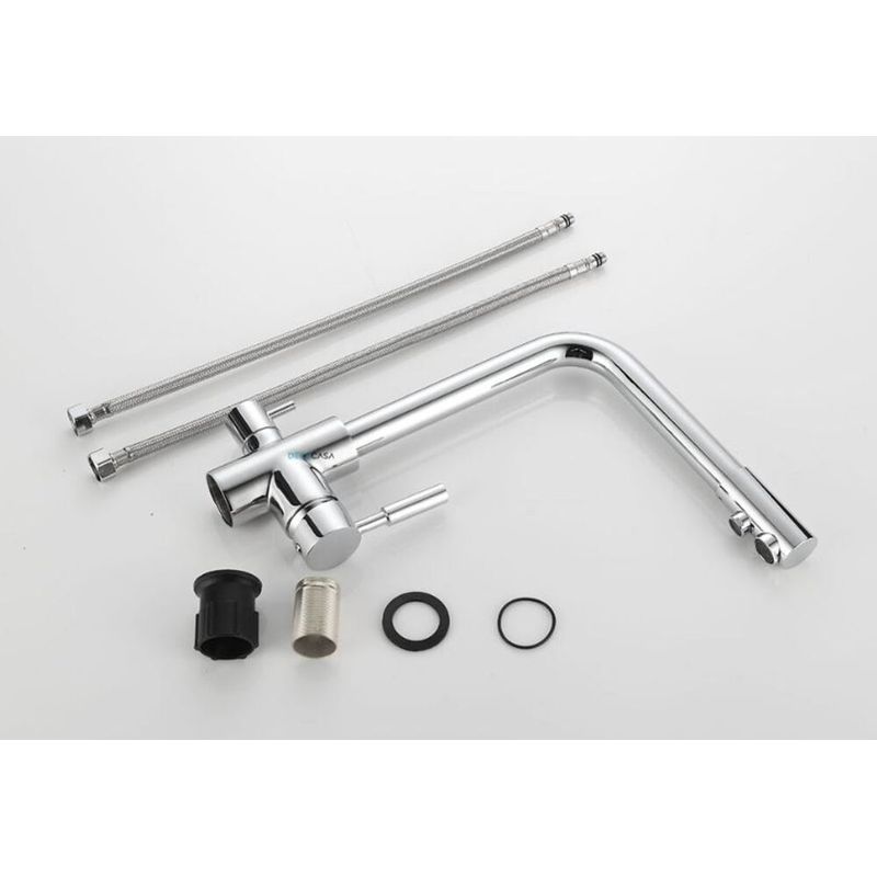 Monocomando-para-Cozinha-Mesa-Bica-Alta-Cromado-Luxo-com-Saida-Filtro