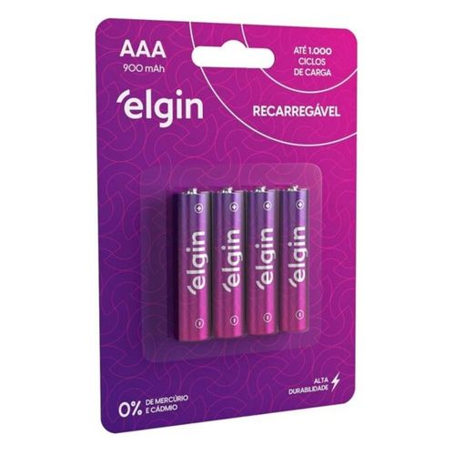 Pilha Recarregável AAA 900MHA Blister 4 unidades