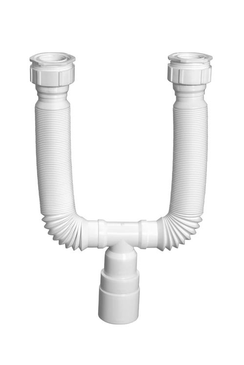 Sifão Extensível Universal Duplo Branco DN40/48/50 Krona