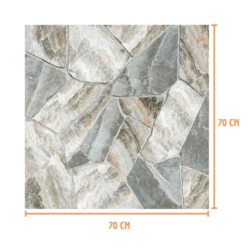 Piso R70363 Borda Reta Granilhado Cinza 70x70cm 3,43m2