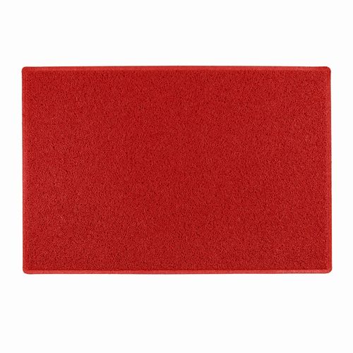 Capacho Vinílico Silver Borda Rebaixada Vermelho 10mm 60x90cm
