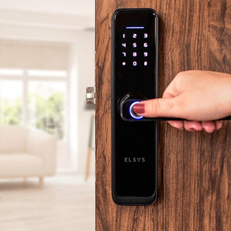 Fechadura-Digital-de-Embutir-com-Biometria-e-Wifi-DE4000B-Preto