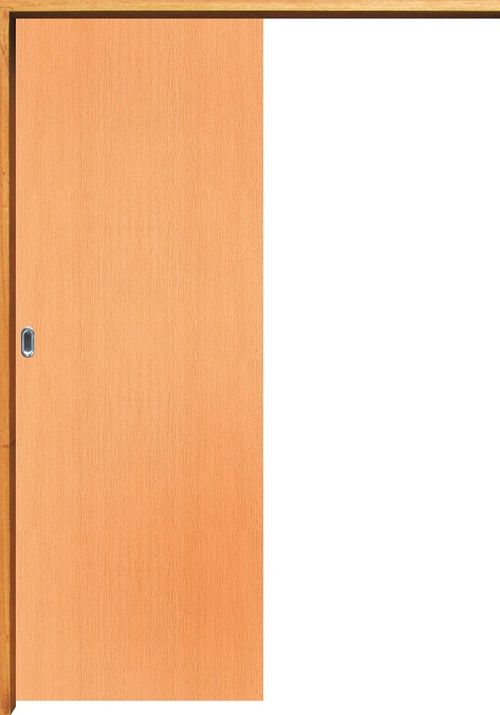 Kit Porta de Correr Sobreposto Lisa Pinus Verniz Imbuia 210x82cm