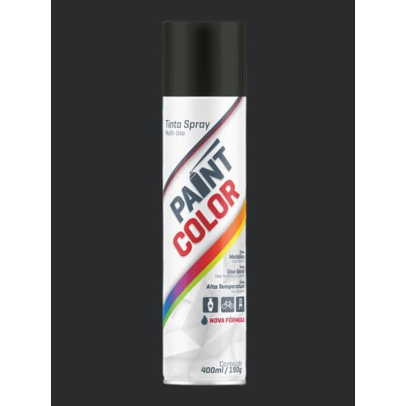 Tinta-Spray-Uso-Geral-Preto-Fosco-400ml-Paintcolor