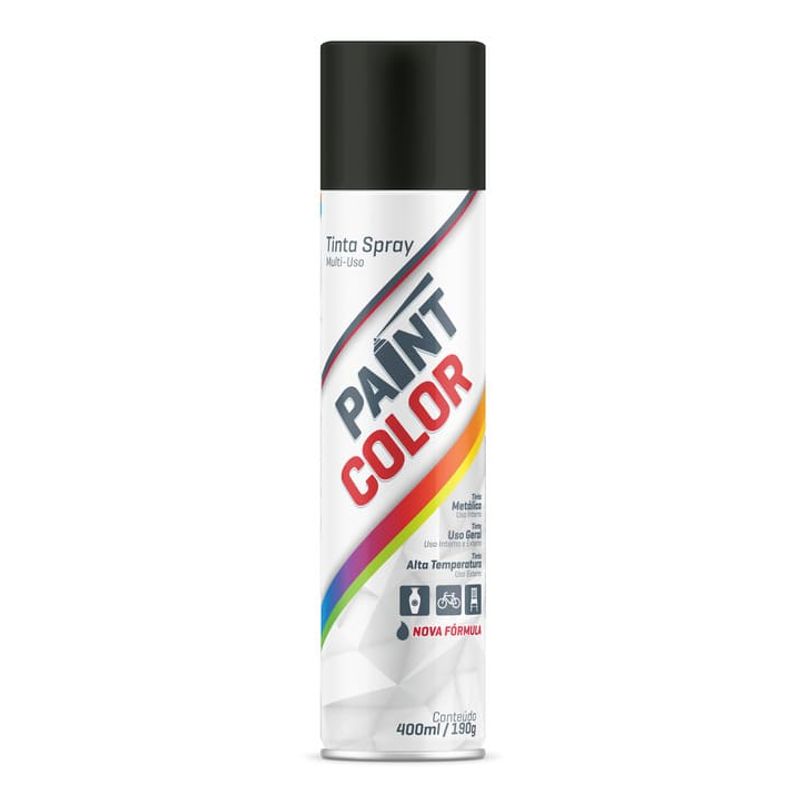 Tinta-Spray-Uso-Geral-Preto-Fosco-400ml-Paintcolor