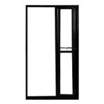 Porta-de-Correr-3-Folhas-Vidro-Liso-Aluminio-Preto-210x150cm