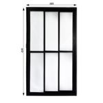 Porta-de-Correr-3-Folhas-Vidro-Liso-Aluminio-Preto-210x150cm