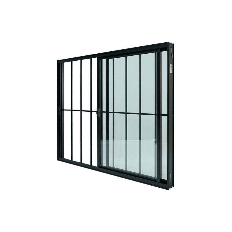 Janela-de-Correr-2-Folhas-com-Grade-Aluminio-Preto-100x120cm