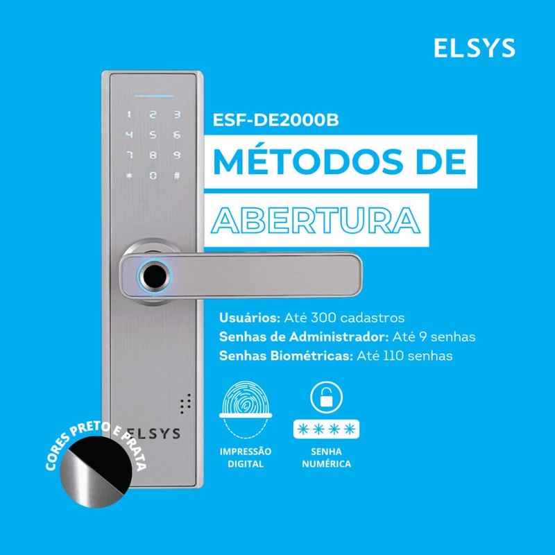 Fechadura-Digital-de-Embutir-com-Biometria-e-Wifi-DE4000B-Prata