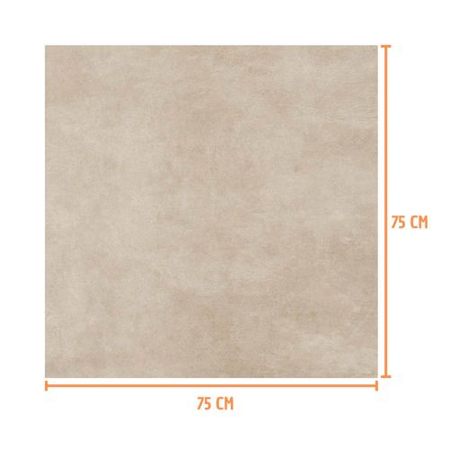 Porcelanato Detroit Sand Borda Reta Polido Bege 75x75cm 1,69m2