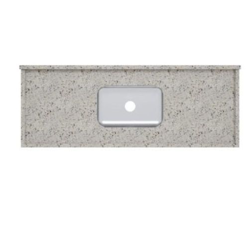 Pia para Cozinha Granito 200x56cm Branco Dallas com Cuba Central 11cm