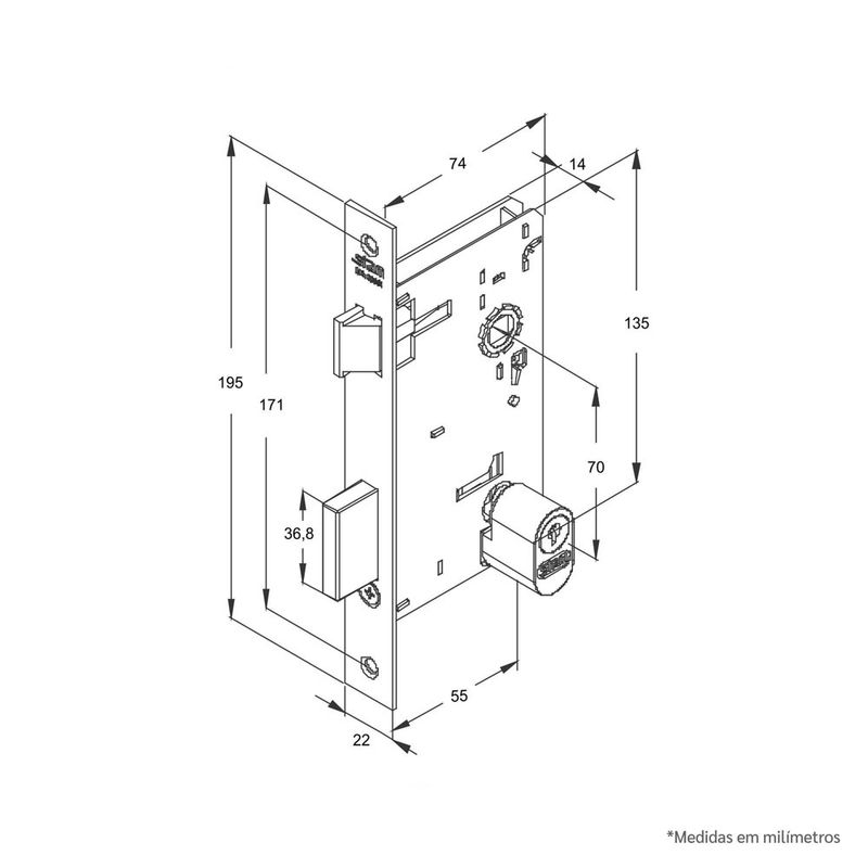 Fechadura-Externa-Roseta-Redonda-1601-39-55MM-Inox-Cromado