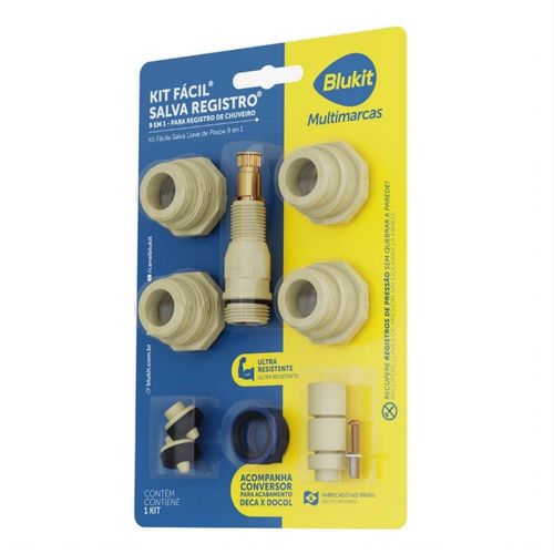 Kit Fácil Registro Pressão 9 em 1" PPS Blukit