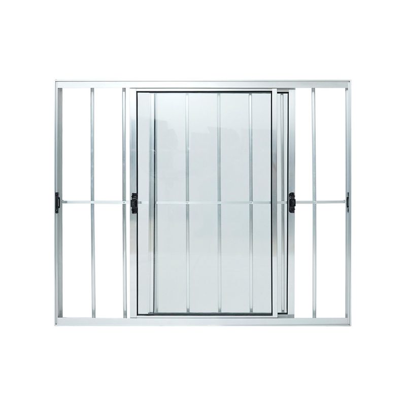 Janela-de-Correr-2-Folhas-com-Grade-Aluminio-Brilhante-100x150cm